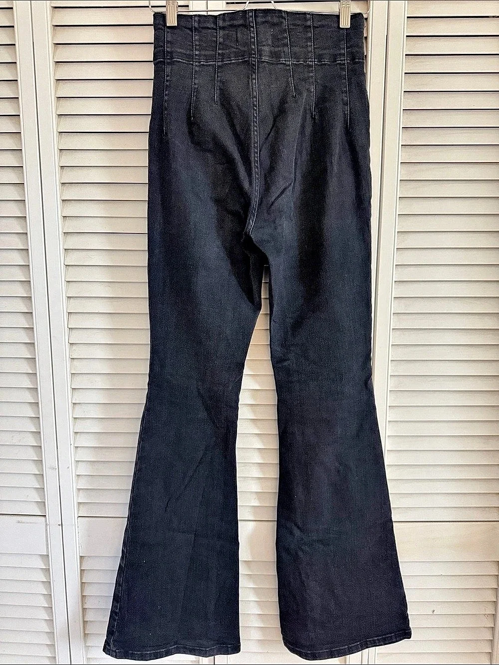 Free People Penny Pull-On Flare Jeans Black